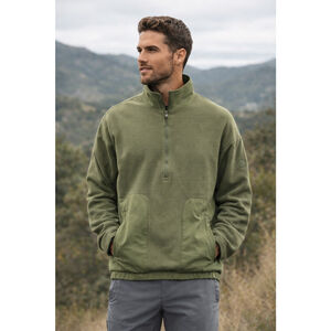 Vuori Fleece Jacket Men L Zip Performance Yoga Athleisure Outdoor Olive Green